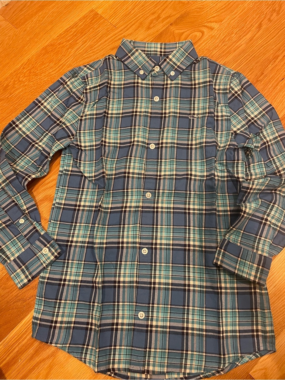 Vineyard vines Button-Down Plaid boy Shirt - Blue/Turquoise